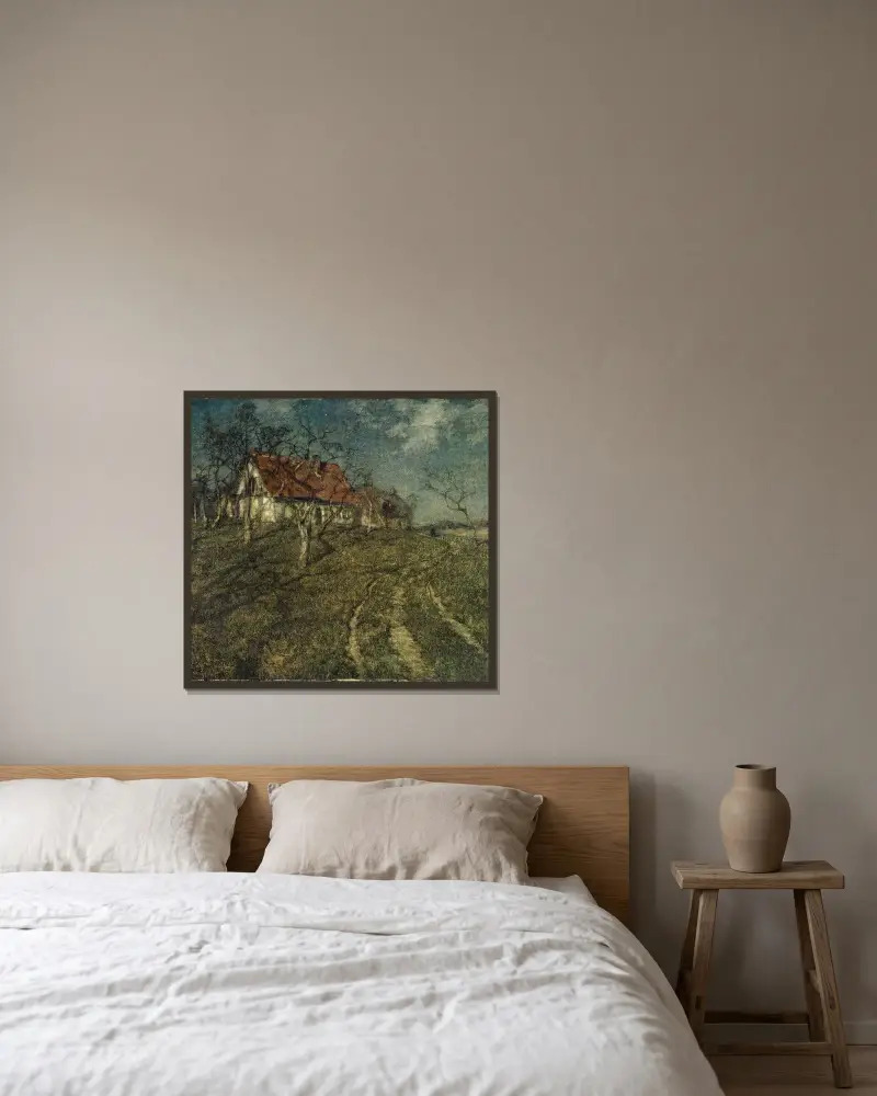 Shadows av Frits Thaulow inramad på en vägg