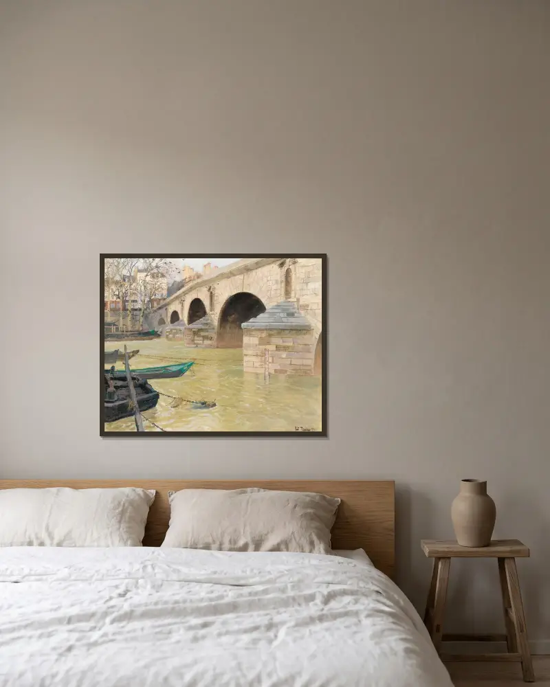 Pont Marie, Paris av Frits Thaulow inramad på en vägg