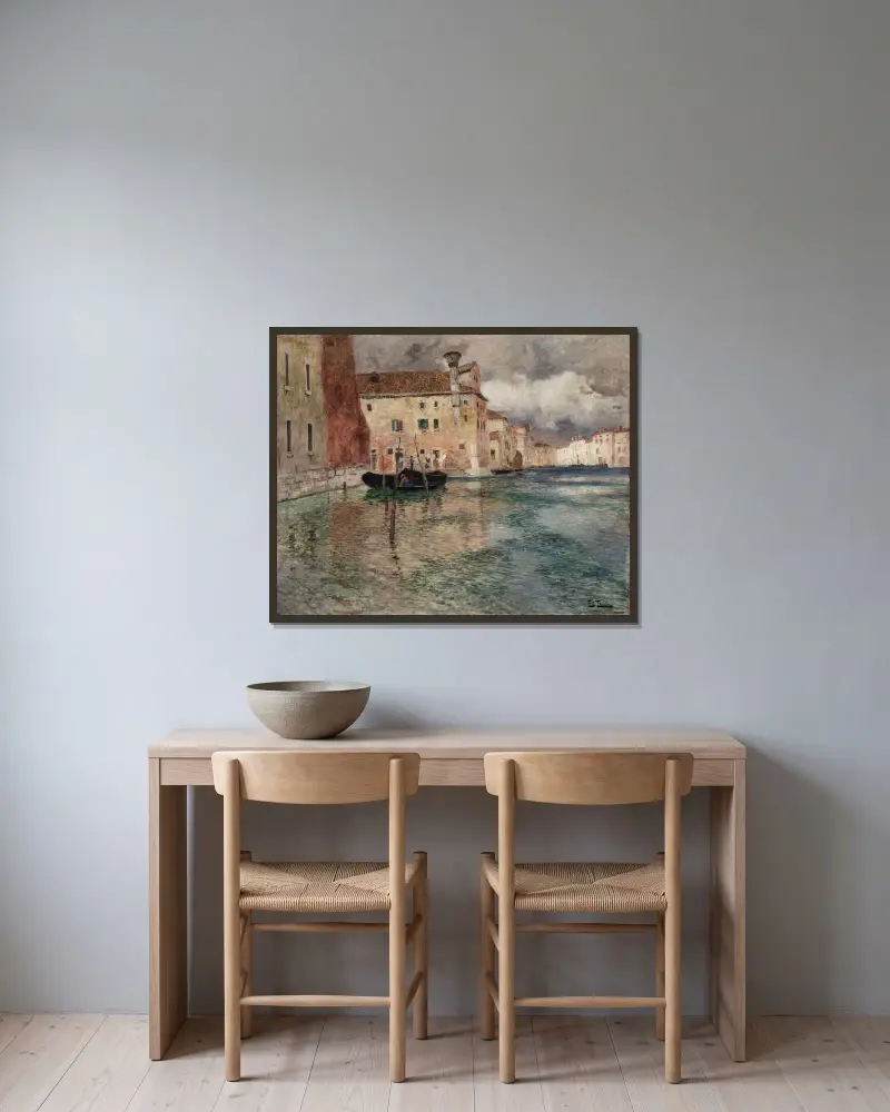 Venice av Frits Thaulow inramad på en vägg