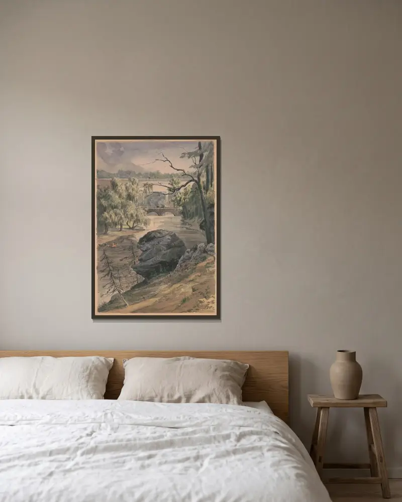 Broar över Wissahickon Creek nära Schuylkill av James Fuller Queen inramad på en vägg