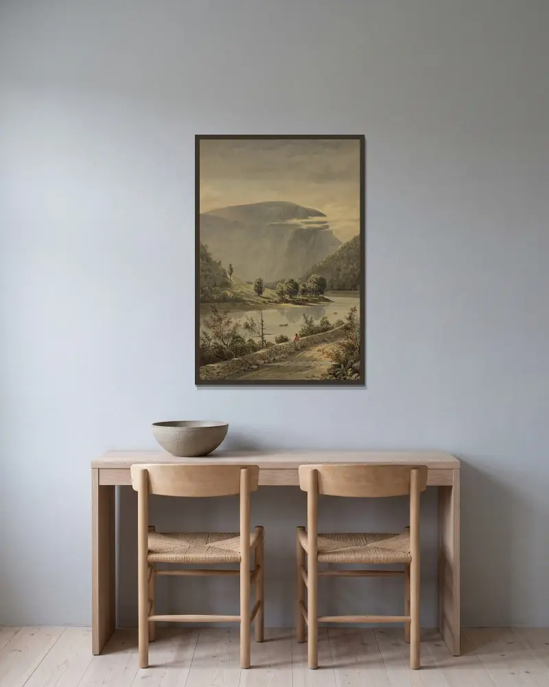 Delaware Water Gap, James Fuller Queen v rámu na stěně
