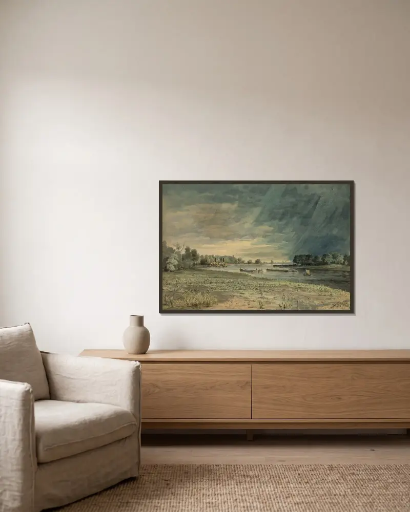 Från Grays Ferry mot söder av James Fuller Queen inramad på en vägg