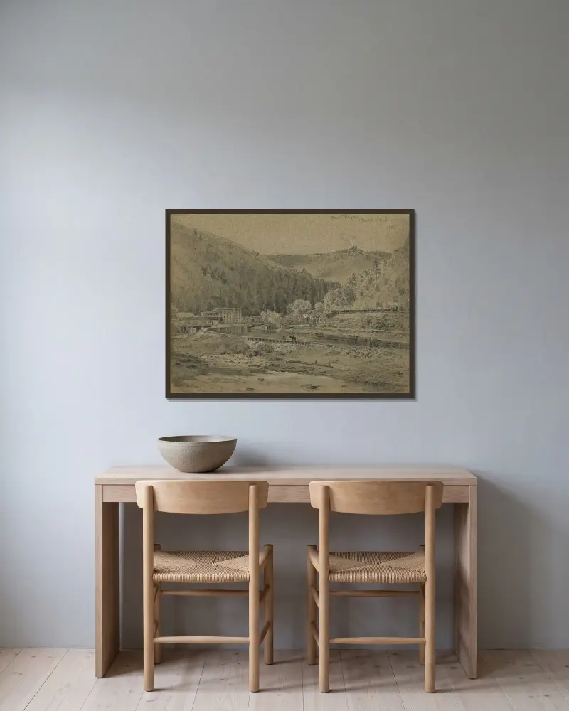 Mount Pisgah, Mauch Chunk av James Fuller Queen inramad på en vägg