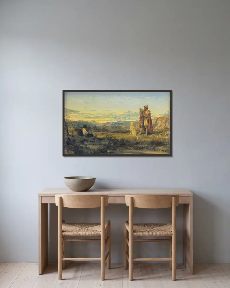 The Roman Campagna av Alexandre-Gabriel Decamps inramad på en vägg