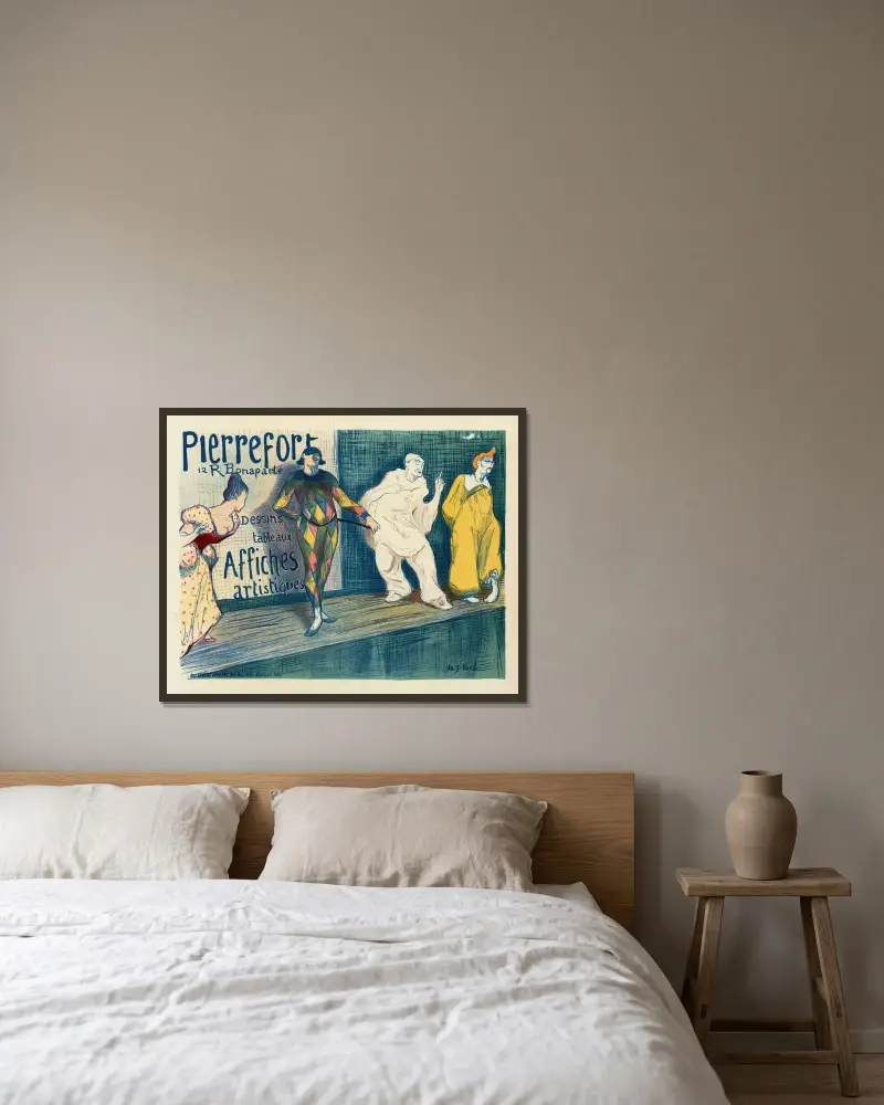 Affiches Artistiques Pierrefort av Henri-Gabriel Ibels inramad på en vägg