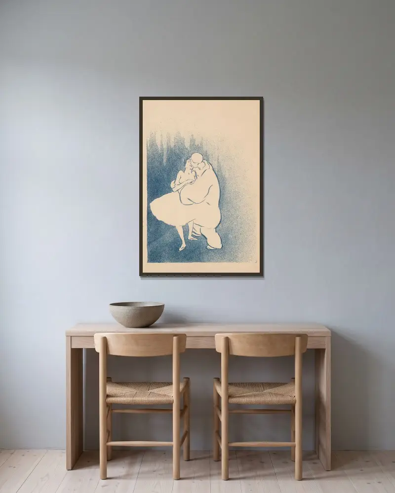 Kärleken roar sig Pl.5 av Henri-Gabriel Ibels inramad på en vägg