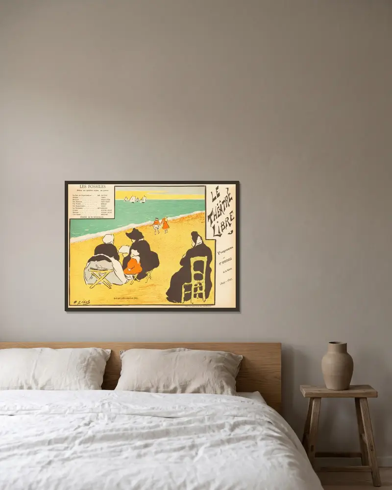 Die Fossilien von Henri-Gabriel Ibels gerahmt an einer Wand