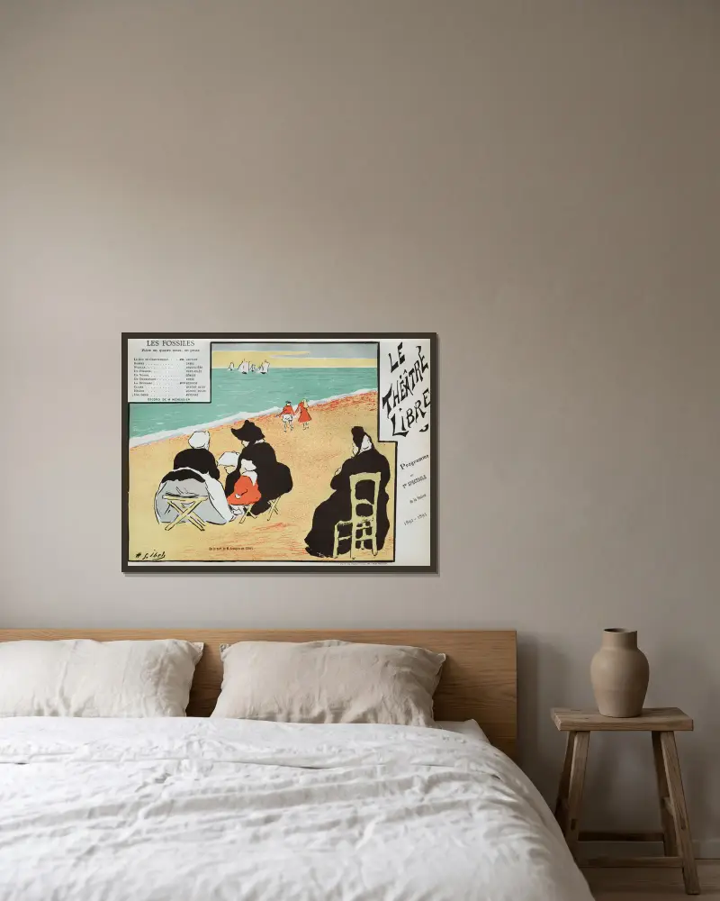 Die Fossilien von Henri-Gabriel Ibels gerahmt an einer Wand