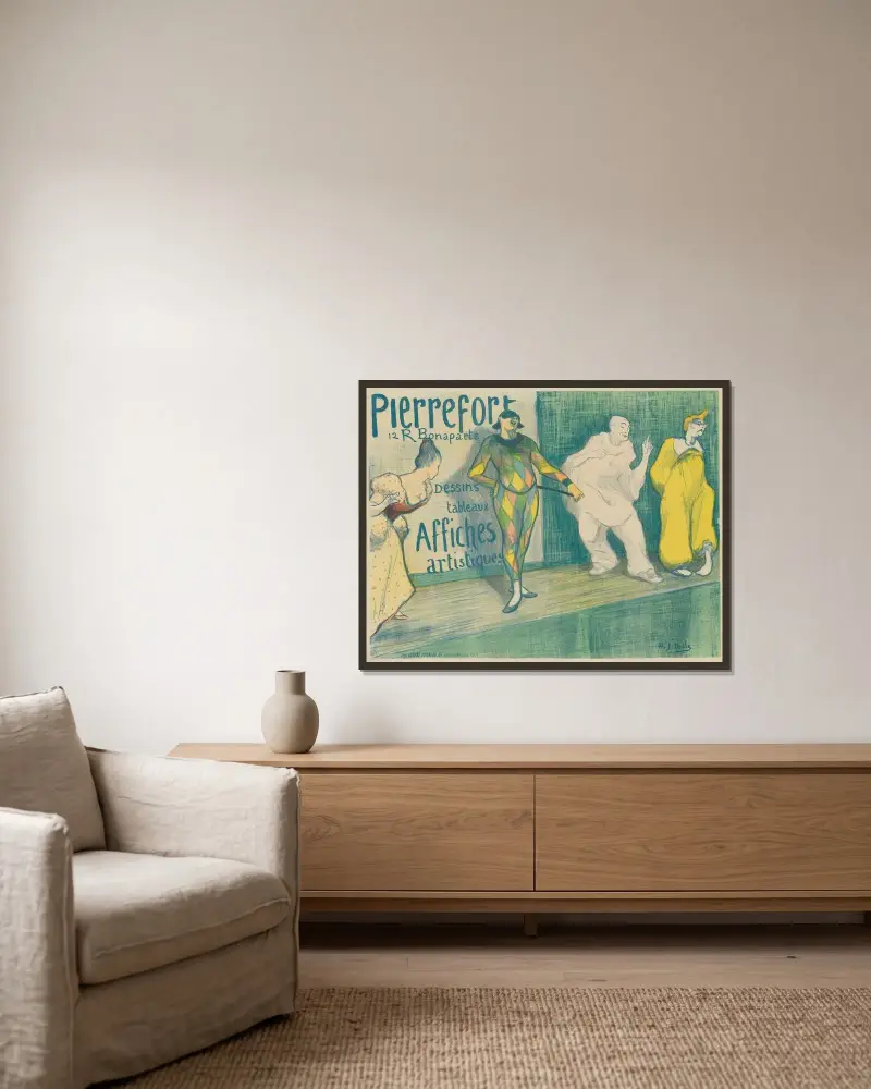 Pierrefort. Dessins Tableaux Affiches Artistiques av Henri-Gabriel Ibels inramad på en vägg