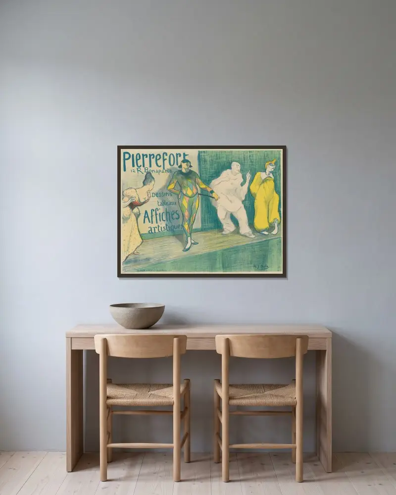 Pierrefort. Dessins Tableaux Affiches Artistiques av Henri-Gabriel Ibels inramad på en vägg