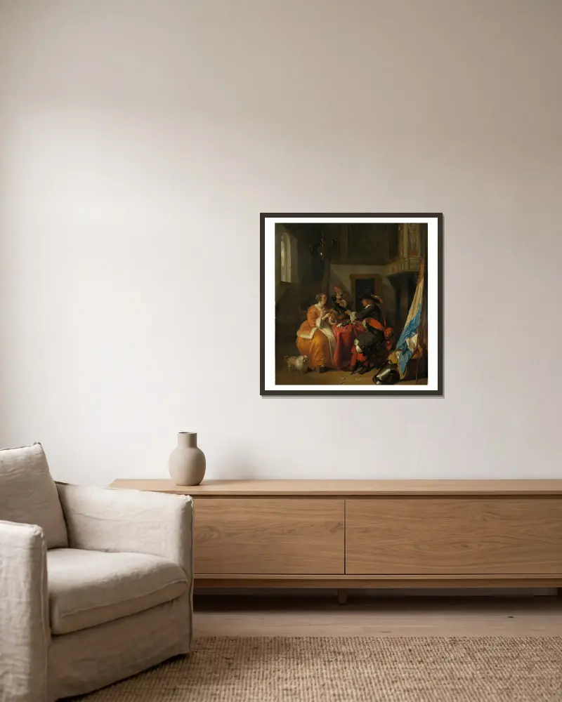 Karetní hra, Gabriel Metsu v rámu na stěně