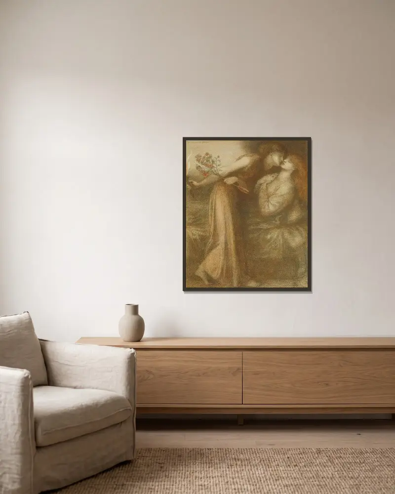 Sen Dantego (Io sono in pace), Dante Gabriel Rossetti w ramie na ścianie