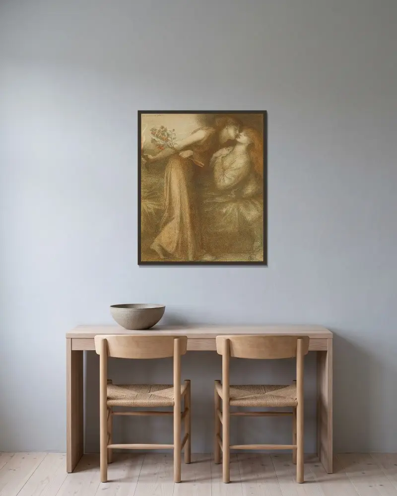 Sen Dantego (Io sono in pace), Dante Gabriel Rossetti w ramie na ścianie