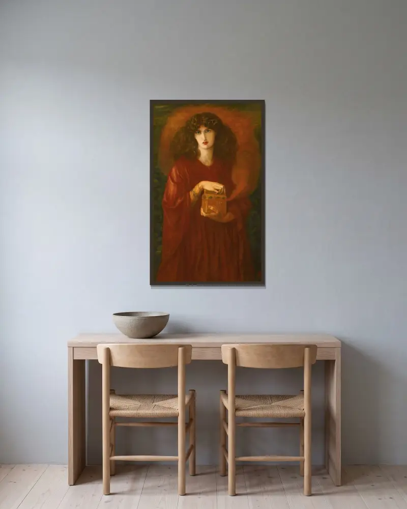 Pandora von Dante Gabriel Rossetti gerahmt an einer Wand