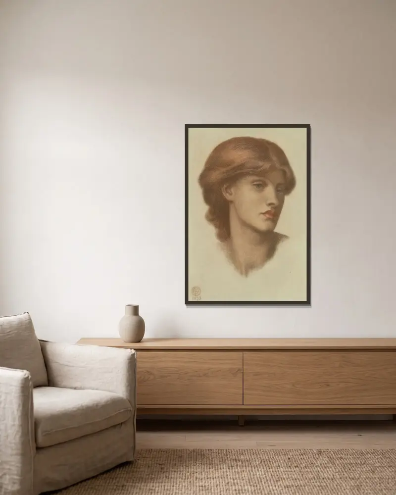 Studie von Alexa Wilding von Dante Gabriel Rossetti gerahmt an einer Wand