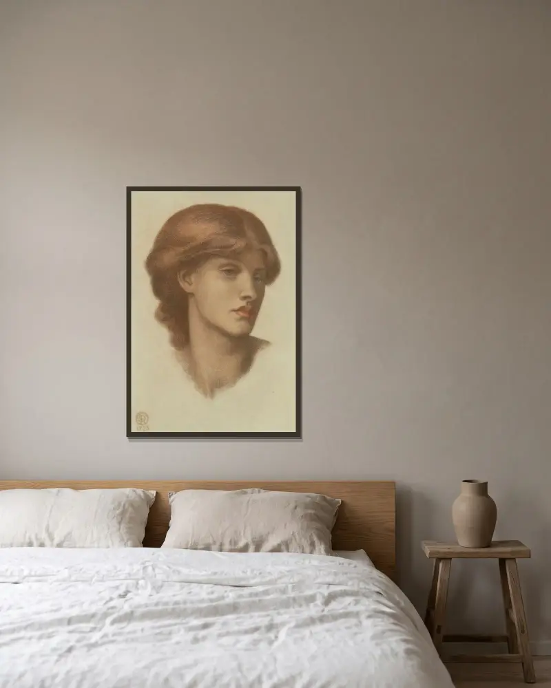 Studie von Alexa Wilding von Dante Gabriel Rossetti gerahmt an einer Wand