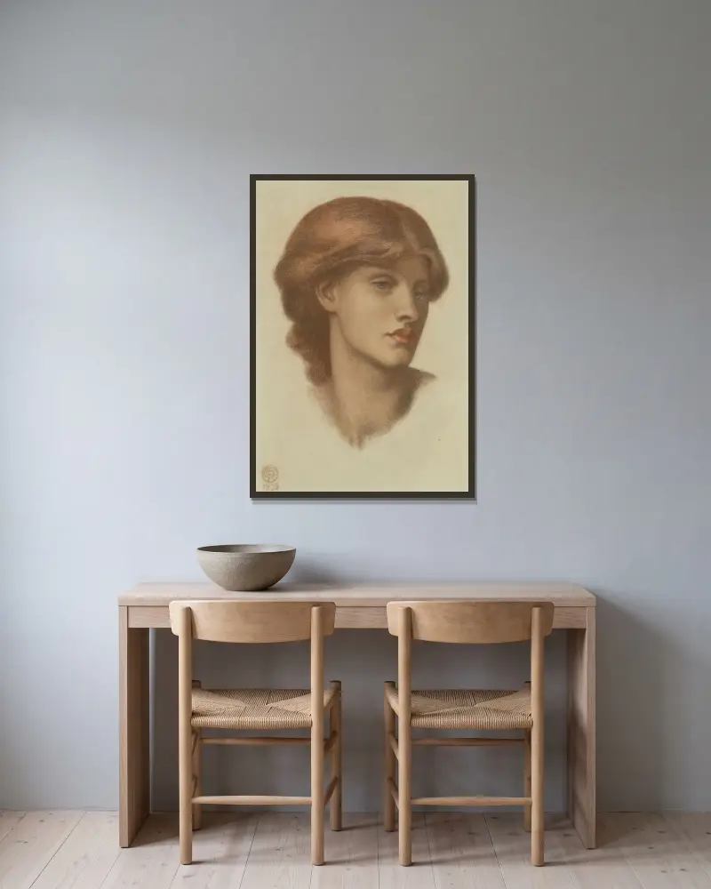 Studie von Alexa Wilding von Dante Gabriel Rossetti gerahmt an einer Wand