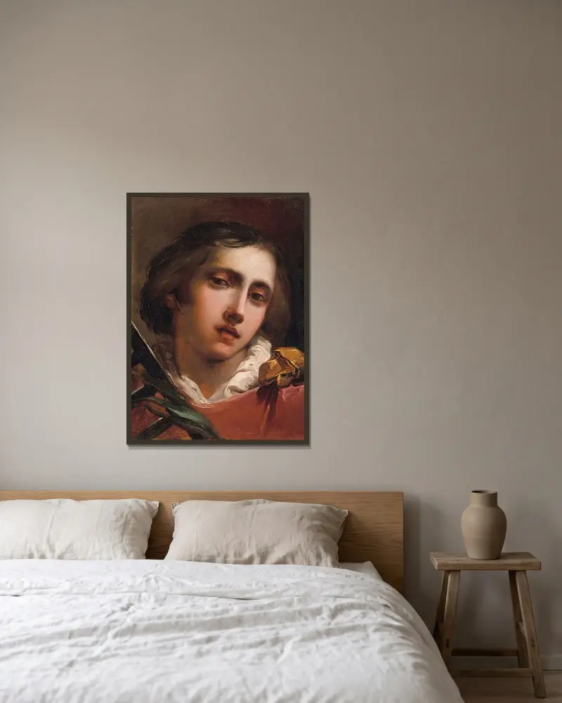 Sankt Lars av Gaetano Gandolfi inramad på en vägg
