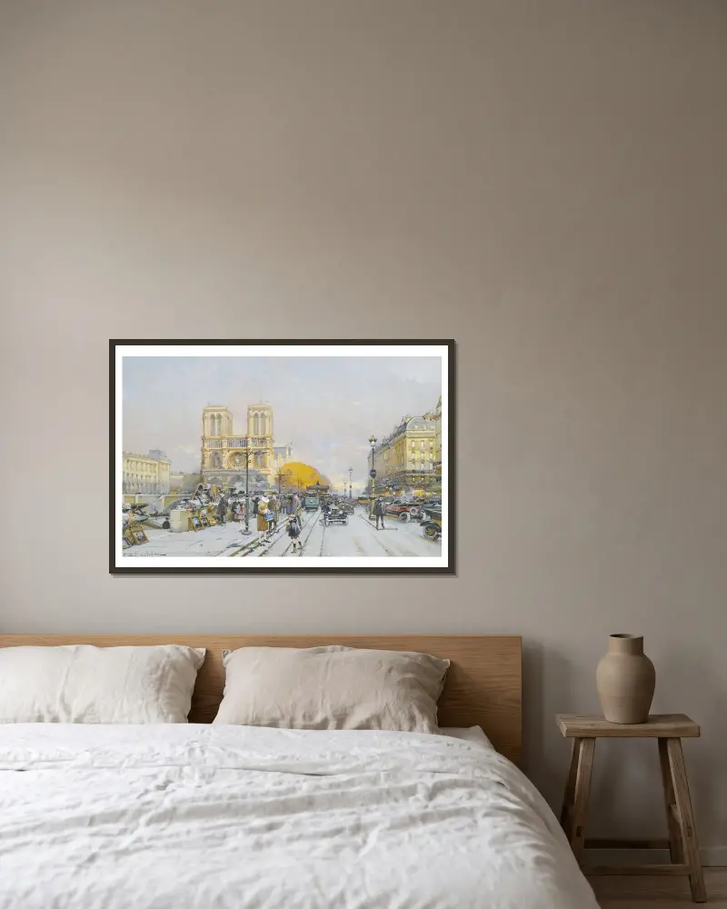 Notre Dame, Eugène Galien-Laloue w ramie na ścianie