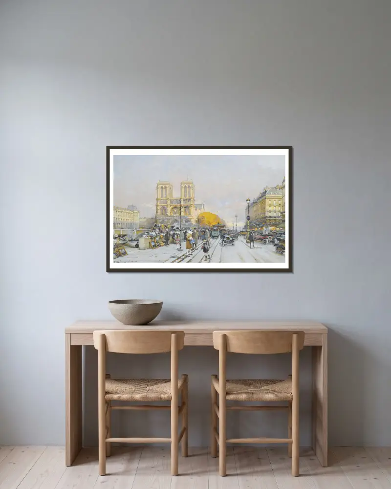 Notre Dame, Eugène Galien-Laloue w ramie na ścianie