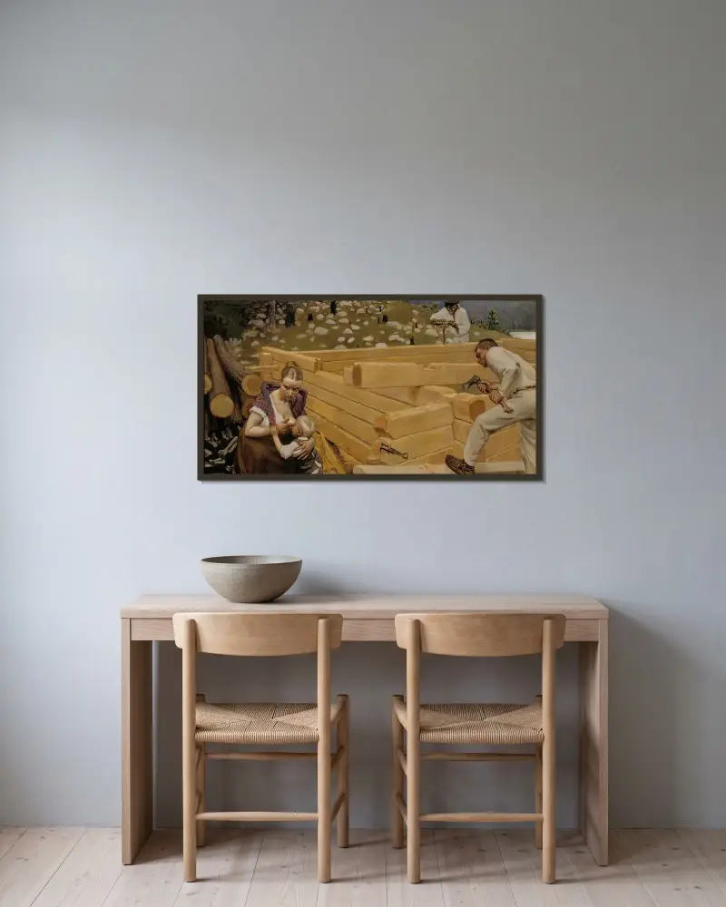 Building av Akseli Gallen-Kallela inramad på en vägg