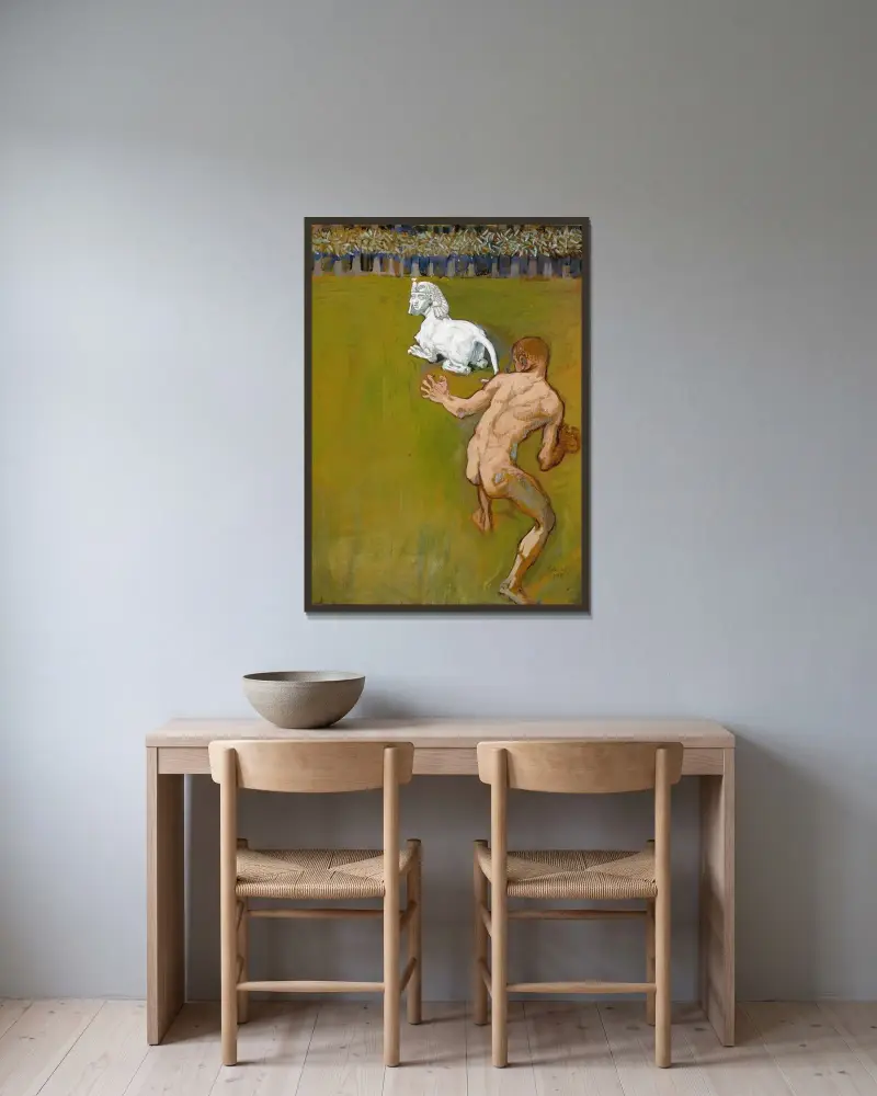 Conceptio Artis av Akseli Gallen-Kallela inramad på en vägg