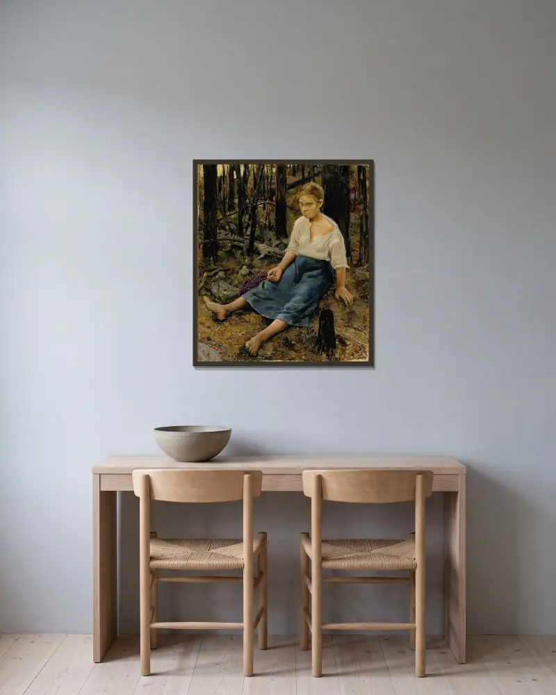 Verloren von Akseli Gallen-Kallela gerahmt an einer Wand