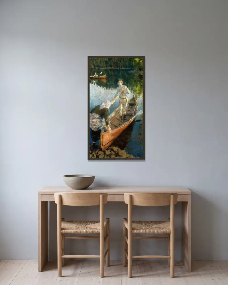 Mittsommernacht von Akseli Gallen-Kallela gerahmt an einer Wand