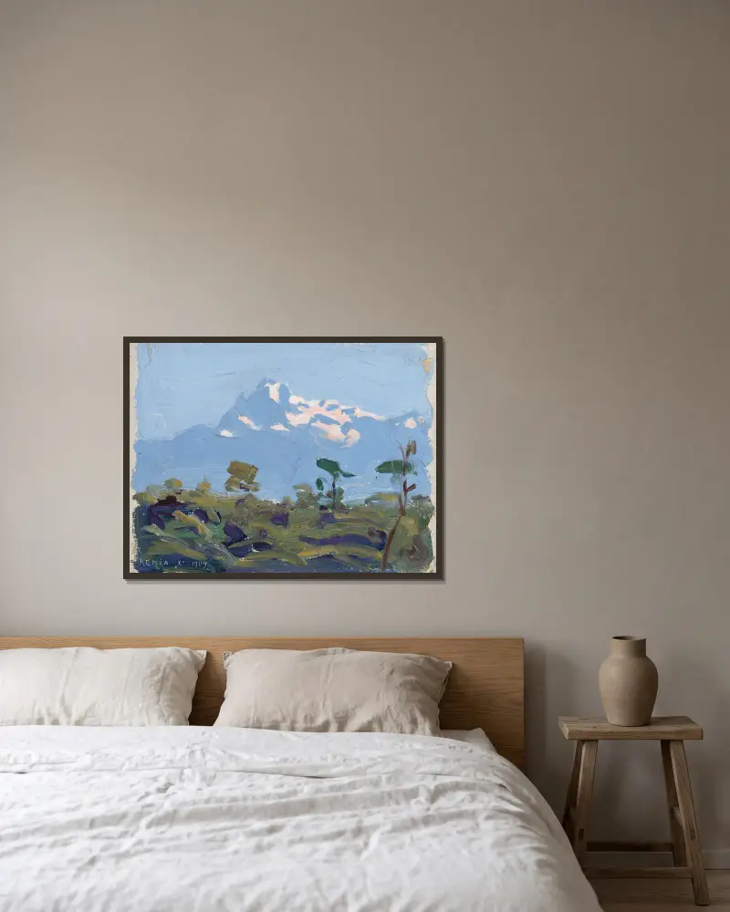 Mount Kenia von Akseli Gallen-Kallela gerahmt an einer Wand