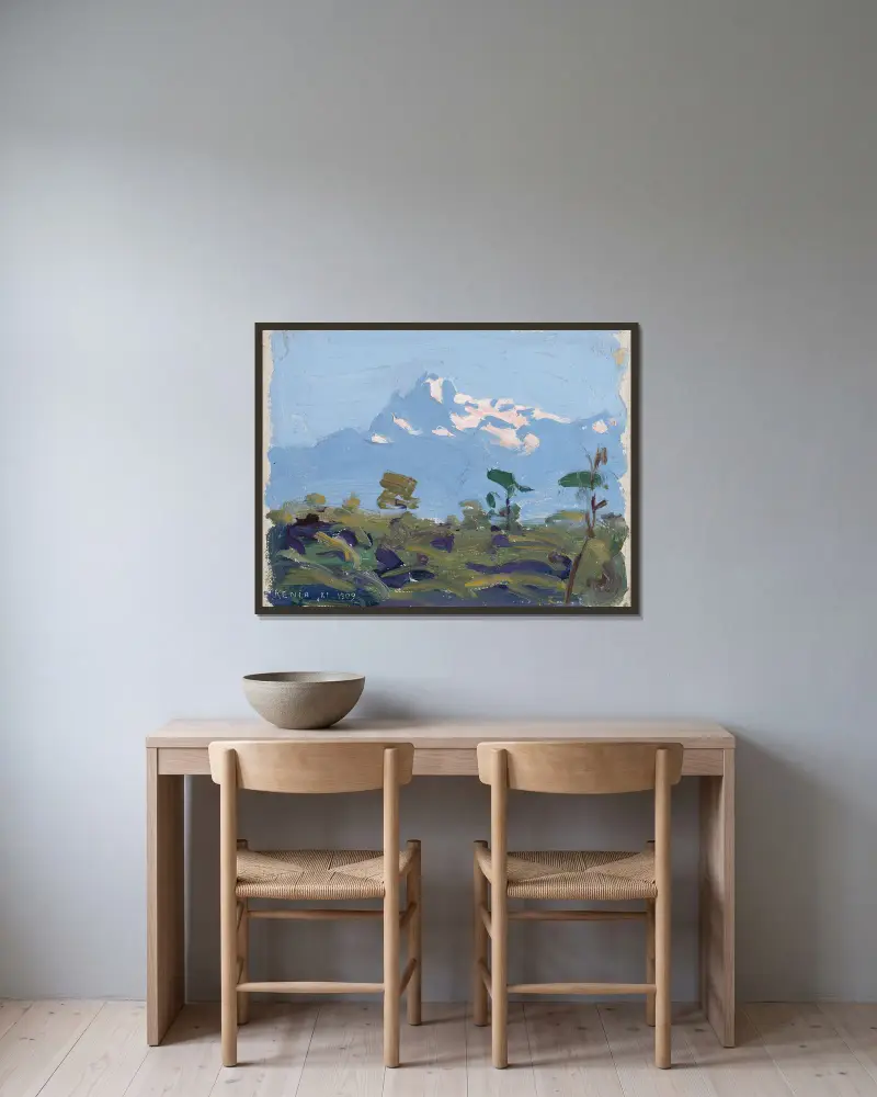 Mount Kenia von Akseli Gallen-Kallela gerahmt an einer Wand