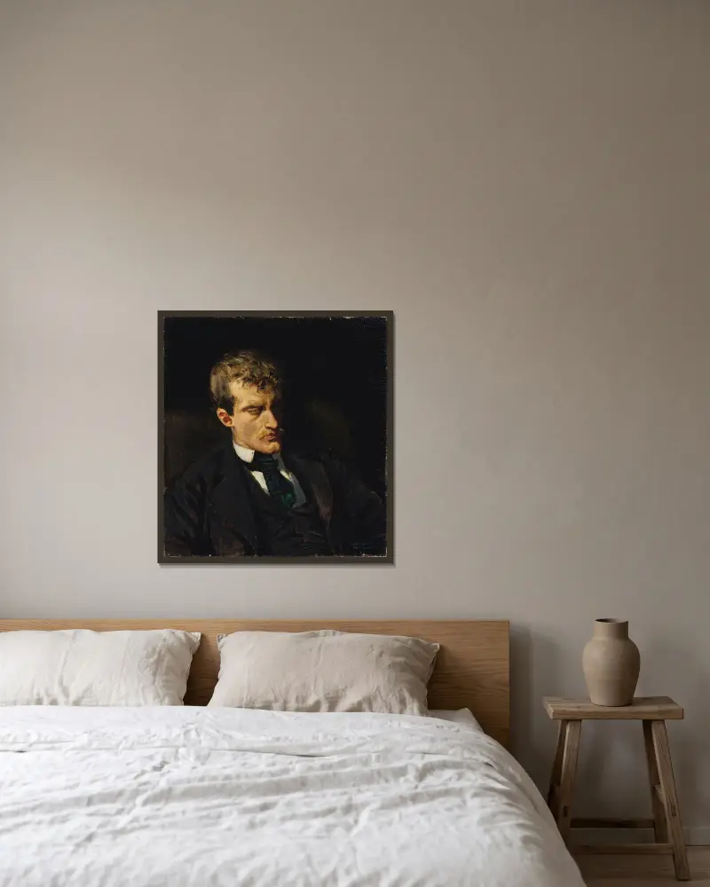 Portrait Of Edvard Munch av Akseli Gallen-Kallela inramad på en vägg