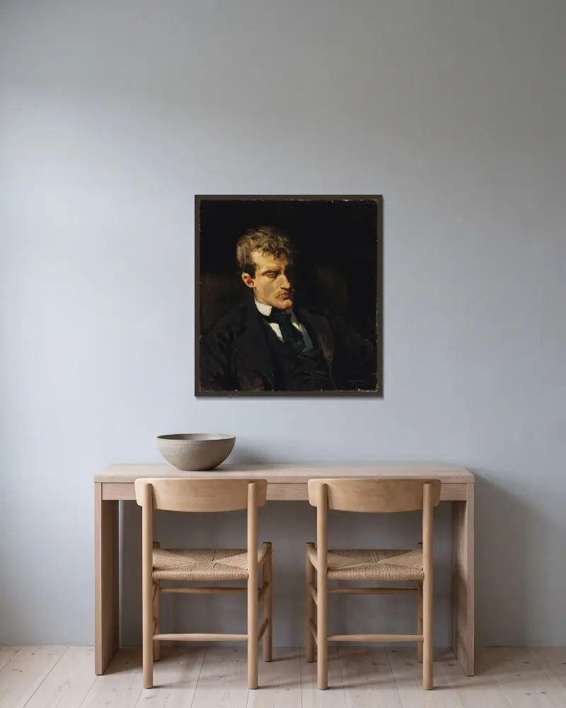 Portrait Of Edvard Munch av Akseli Gallen-Kallela inramad på en vägg