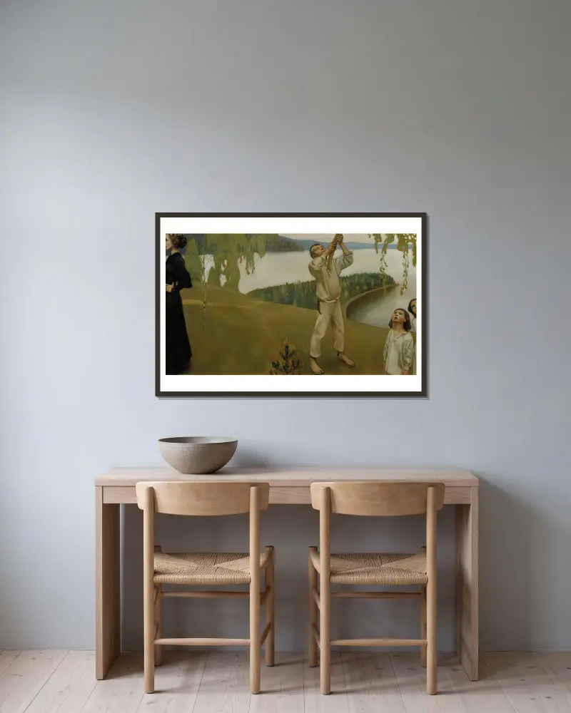 Spring, Study For The Jusélius Mausoleum Frescos av Akseli Gallen-Kallela inramad på en vägg