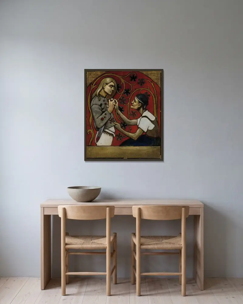 Broderdråpet av Akseli Gallen-Kallela inramad på en vägg