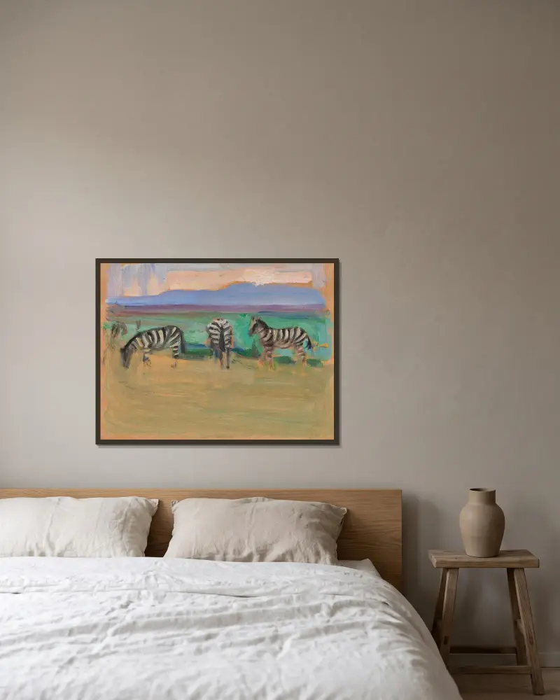 Zebras av Akseli Gallen-Kallela inramad på en vägg