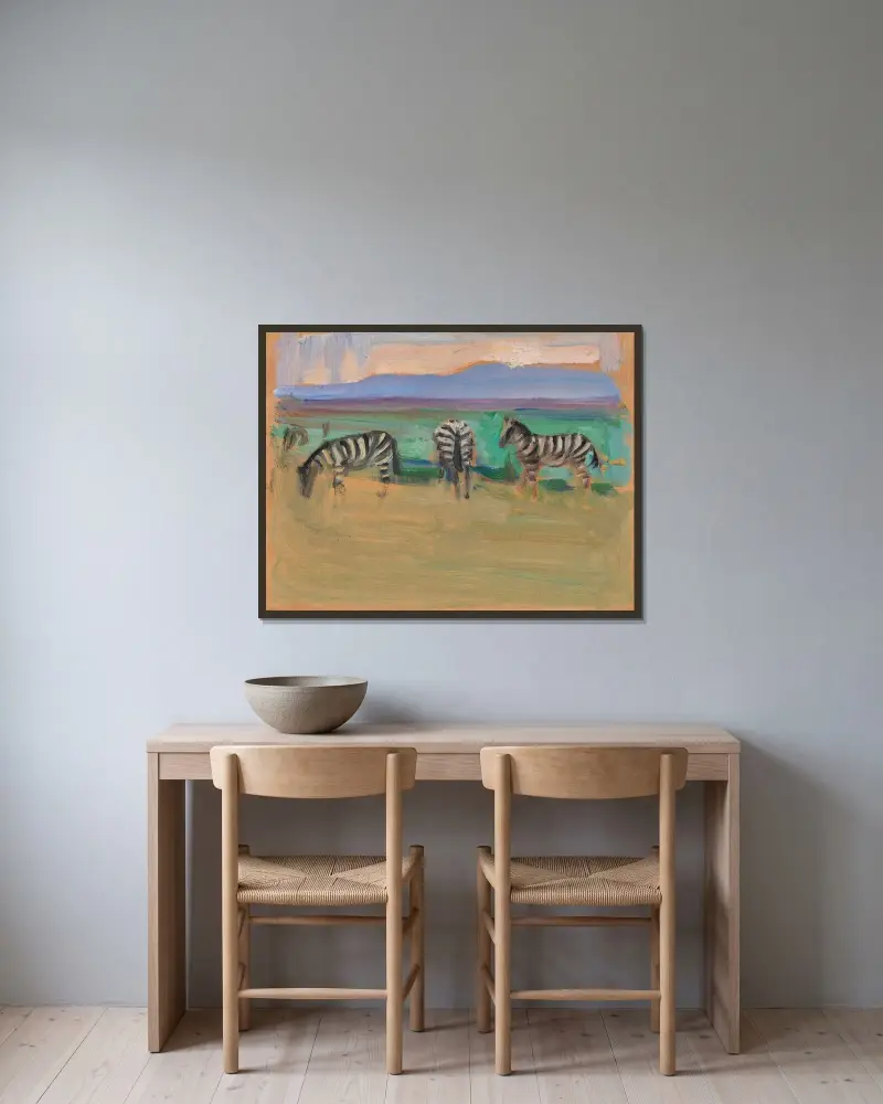 Zebras av Akseli Gallen-Kallela inramad på en vägg