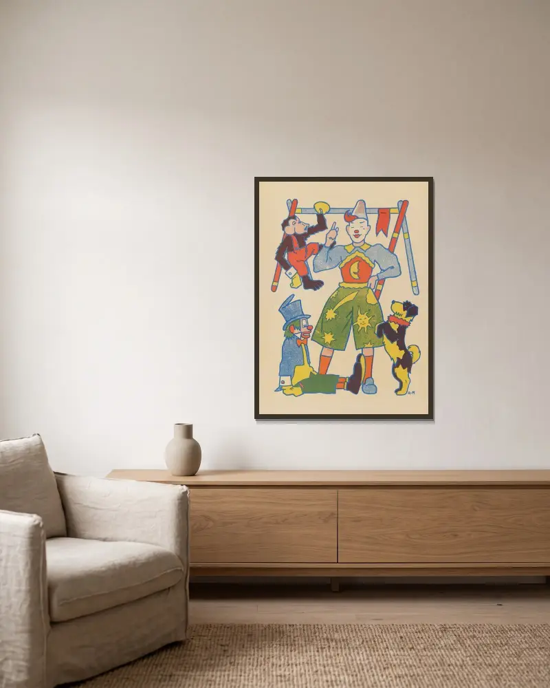 À Colorier Pl.05 av Gaston Marechaux inramad på en vägg