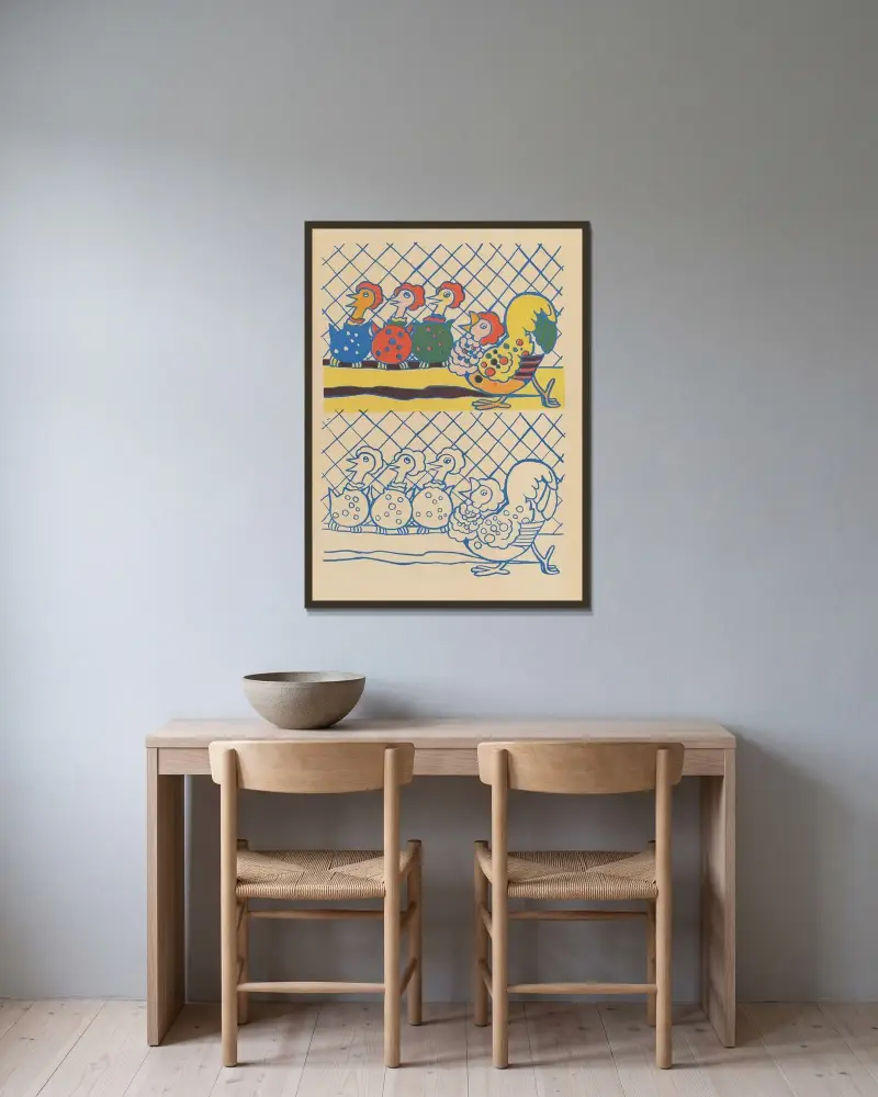 À Colorier Pl.07 av Gaston Marechaux inramad på en vägg