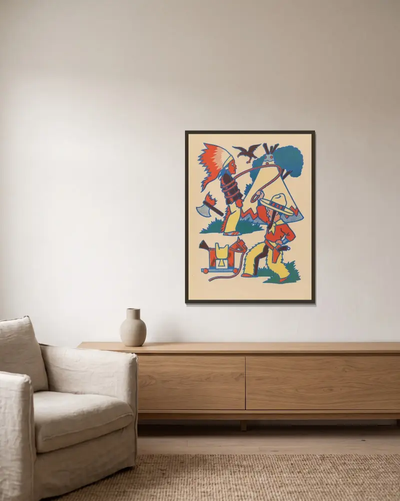 À Colorier Pl.25 av Gaston Marechaux inramad på en vägg