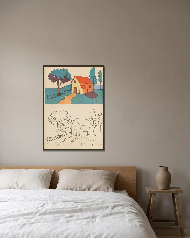Album à colorier Pl.15 av Gaston Marechaux inramad på en vägg