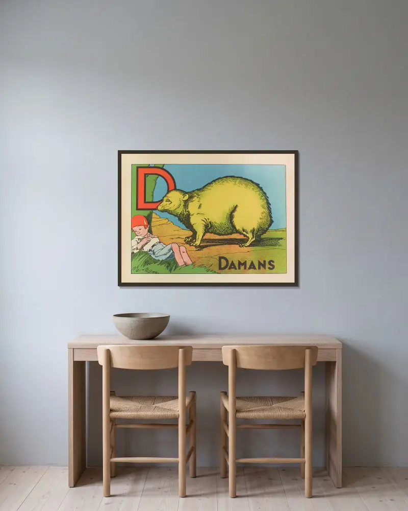 Damans av Gaston Marechaux inramad på en vägg