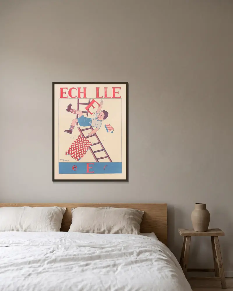 Echelle av Gaston Marechaux inramad på en vägg