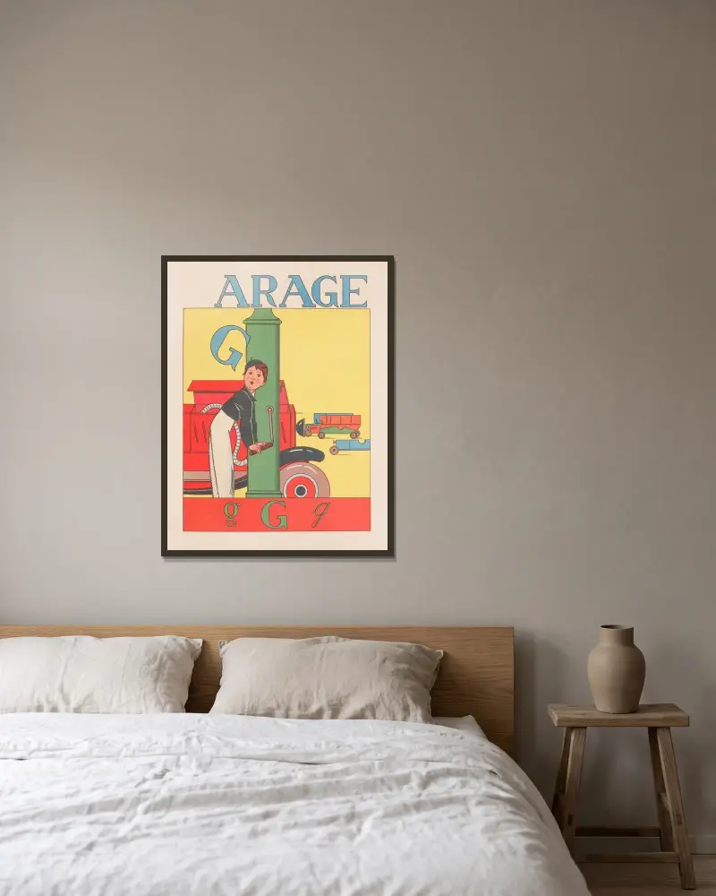 Garage av Gaston Marechaux inramad på en vägg