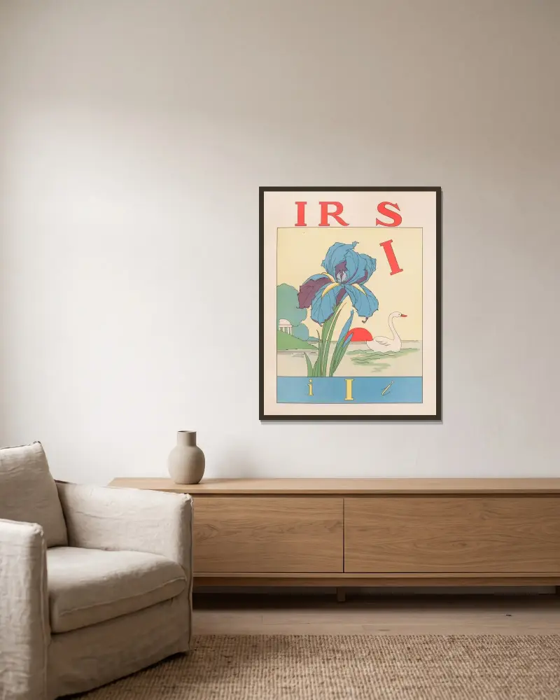 Iris av Gaston Marechaux inramad på en vägg