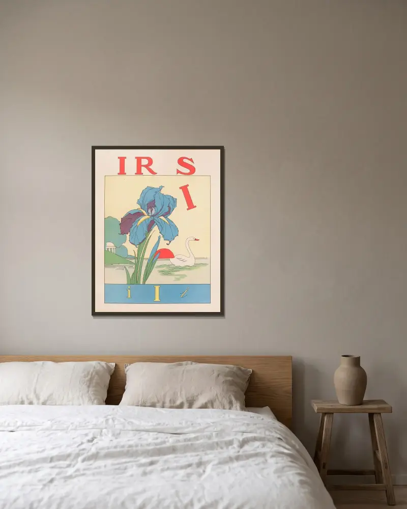 Iris av Gaston Marechaux inramad på en vägg