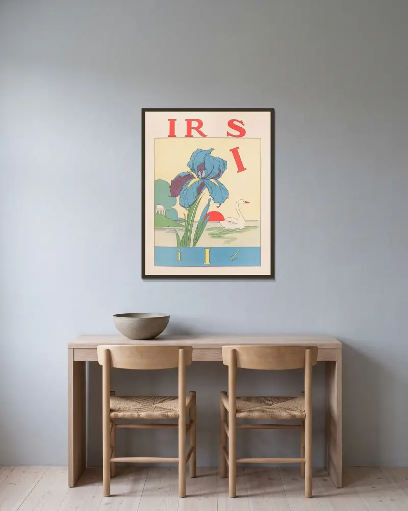 Iris av Gaston Marechaux inramad på en vägg