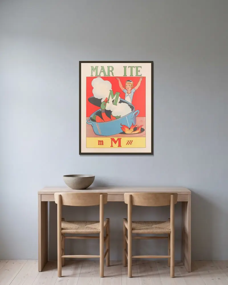 Marmite av Gaston Marechaux inramad på en vägg