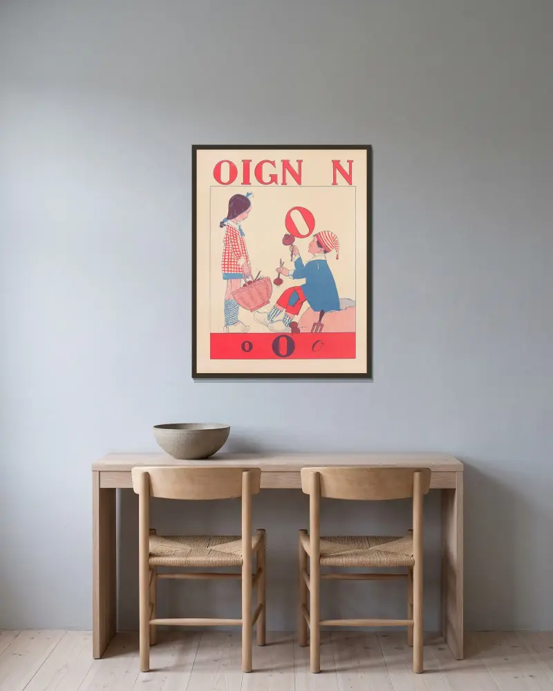 Lök av Gaston Marechaux inramad på en vägg