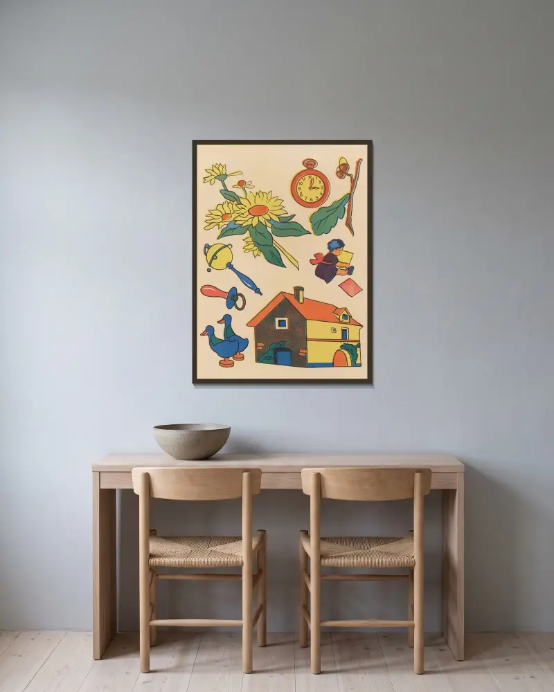 Lasst uns malen! Taf. 03 von Gaston Marechaux gerahmt an einer Wand