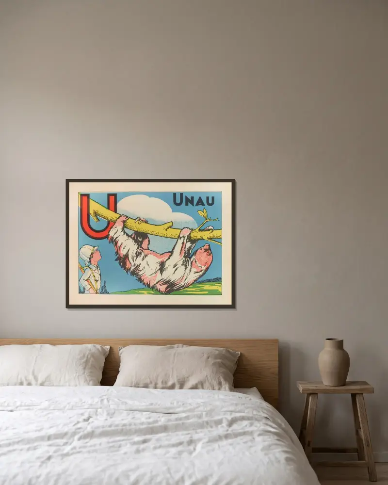 Unau av Gaston Marechaux inramad på en vägg